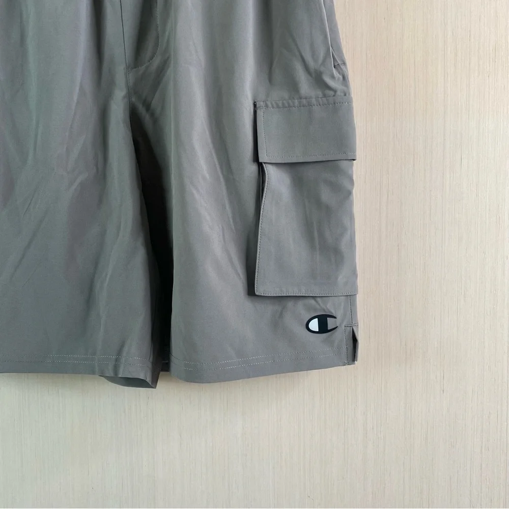 NWT Champion Men's Performance Woven 8” Inseam Cargo Shorts Stone Grey Medium